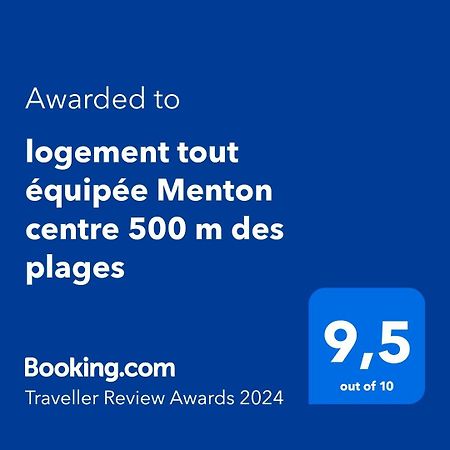 logement tout équipée Menton centre 500 m des plages Extérieur photo